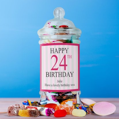 Personalised Retro Sweets - Victorian Birthday Girl Jar