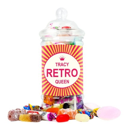 Personalised Retro Sweets - Victorian Retro Queen Jar