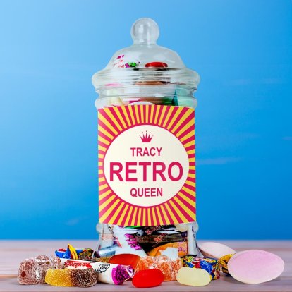 Personalised Retro Sweets - Victorian Retro Queen Jar
