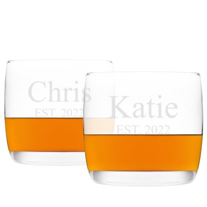 Personalised Rocks Whisky Glass Set