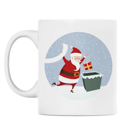 Personalised Rooftop Santa Christmas Mug