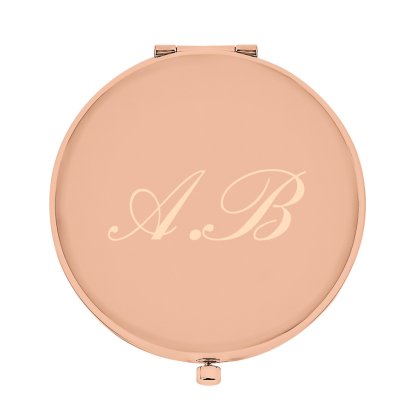 Personalised Rose Gold Compact Mirror - Initials