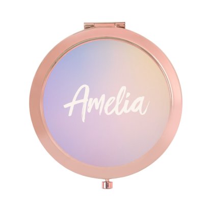 Personalised Rose Gold Compact Mirror - Name 