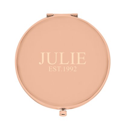 Personalised Rose Gold Compact Mirror - Name & Message