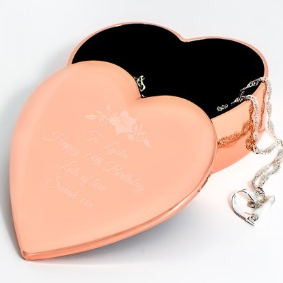 Personalised Rose Gold Heart Trinket - Any Message