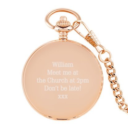 Personalised Rose Gold Pocket Watch - Any Message