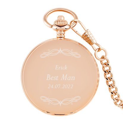 Personalised Rose Gold Pocket Watch - Classic Design