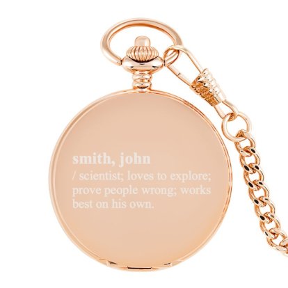 Personalised Rose Gold Pocket Watch - Definition