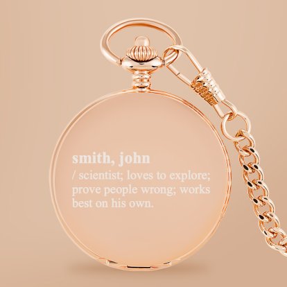 Personalised Rose Gold Pocket Watch - Definition