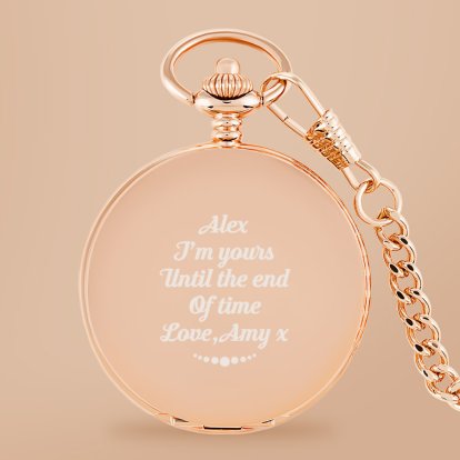 Personalised Rose Gold Pocket Watch - Until The End of Time 