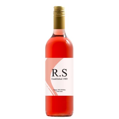 Personalised Rose Wine - Initials & Message