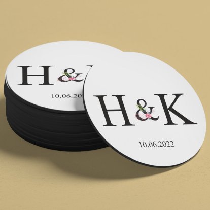 Personalised Round Coaster - Couple's Initials