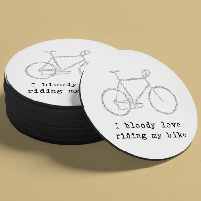 Personalised Round Coaster for Bikers