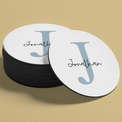 Personalised Round Coaster for Him