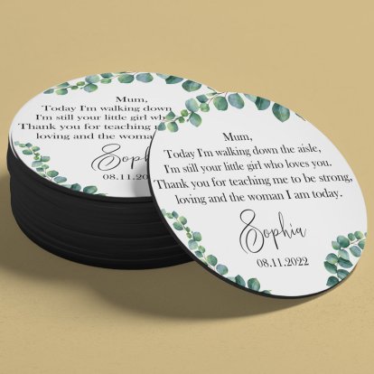 Personalised Round Coaster - Message