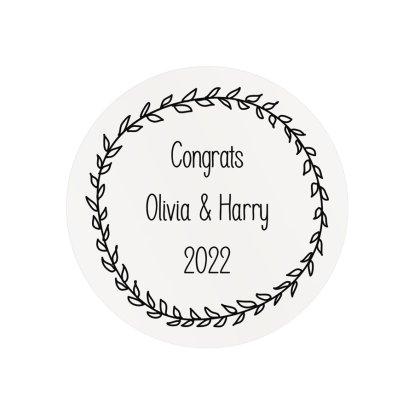 Personalised Round Coaster - Message Wreath