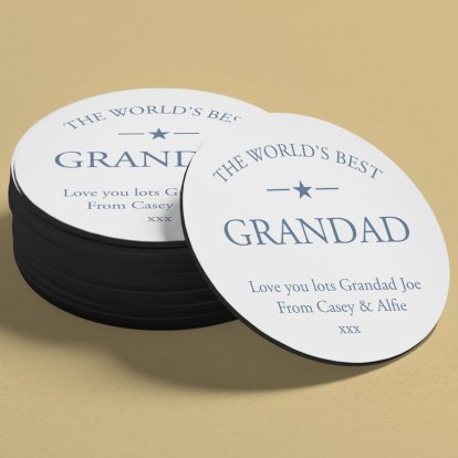 Personalised Round Coaster - Star Message