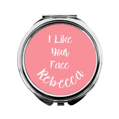 Personalised Round Compact Mirror with Any Text
