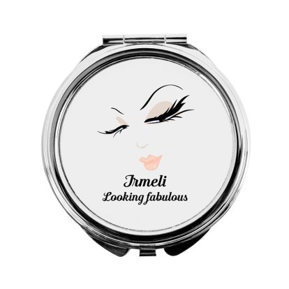 Personalised Round Compact Mirror - You look Great