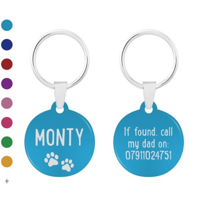 Personalised Round Custom ID Tag for Pets