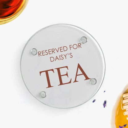 Personalised Round Glass Coaster - Reserved Message