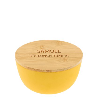 Personalised Round Lunch Box with Bamboo Lid - Any Message