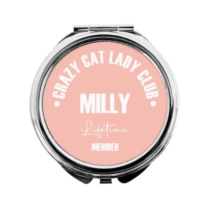 Personalised Round Pink Compact Mirror
