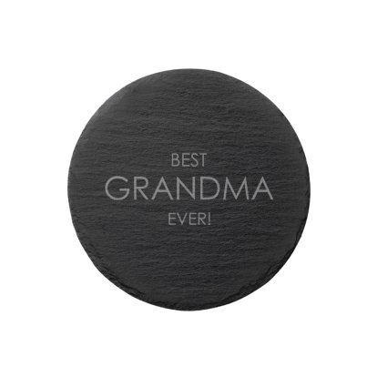 Personalised Round Slate Coaster - The Best