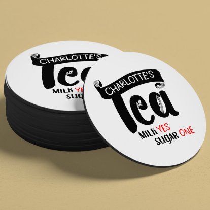 Personalised Round Tea Coaster Photo 2
