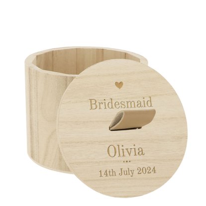 Personalised Round Trinket Box - Wedding Thank You