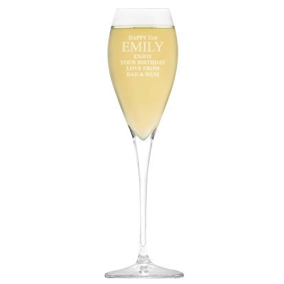 Personalised Royal Champagne Glass - Birthday Message