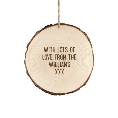 Personalised Rustic Christmas Message Decoration