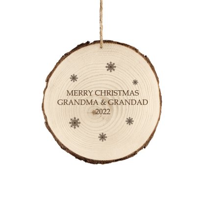 Personalised Rustic Christmas Snowflakes Decoration