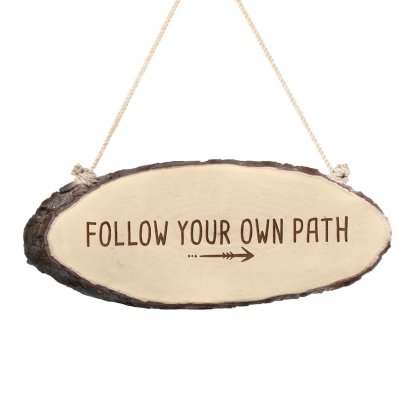 Personalised Rustic Log Sign - Own Path