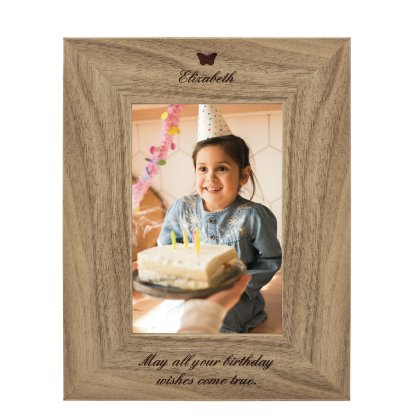 Personalised Rustic Photo Frame - Butterfly Design