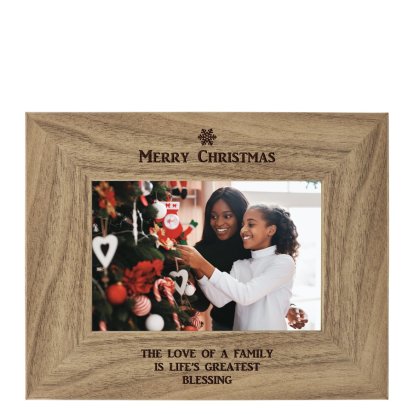 Personalised Rustic Photo Frame - Christmas Snowflake