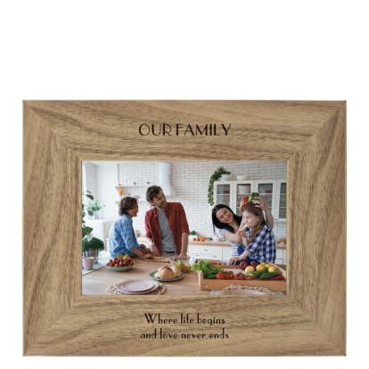 Personalised Rustic Photo Frame - Family Design