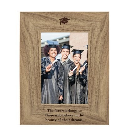 Personalised Rustic Photo Frame - Graduation Hat 