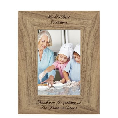 Personalised Rustic Photo Frame - Script Message
