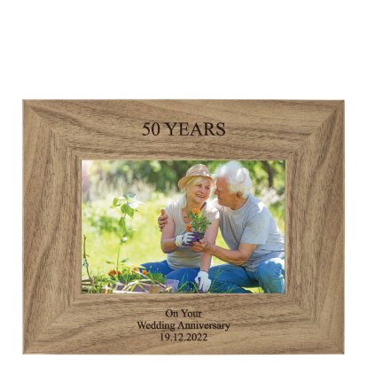 Personalised Rustic Photo Frame - Year & Message