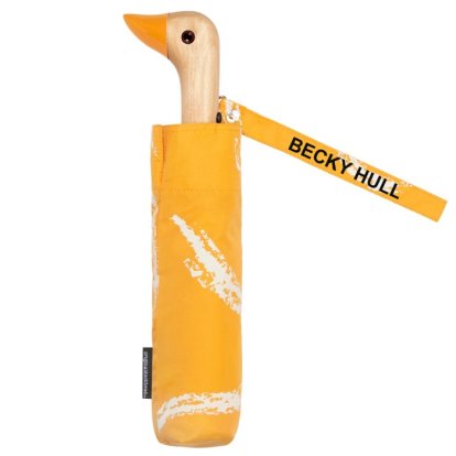 Personalised Saffron Brush Eco-Friendly Duck Umbrella