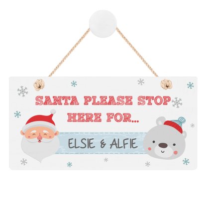 Personalised Santa Stop Sign for Kids