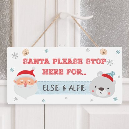 Personalised Santa Stop Sign for Kids Photo 2