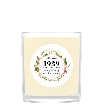 Personalised Scented Candle - Floral