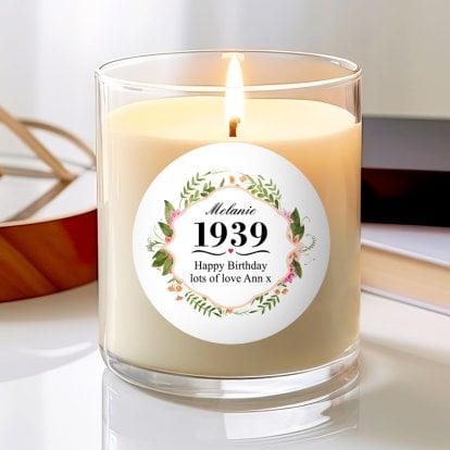 Personalised Scented Candle - Floral