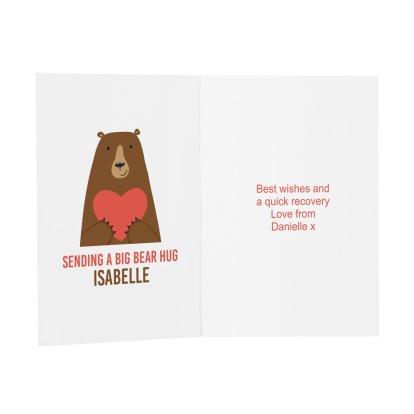 Personalised Sending a Big  Bear Hug Message Card