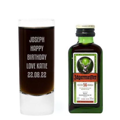 Personalised Shot Glass & Jagermeister Set - Message