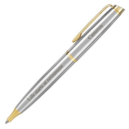 Personalised Silver & Gold Trim Pen