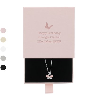 Personalised Silver Plated Butterfly Necklace for Girls