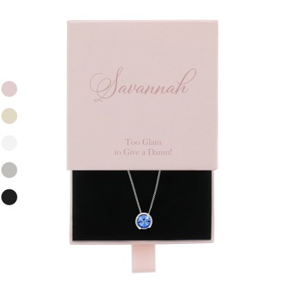 Personalised Silver Plated Crystal Necklace Gift Set